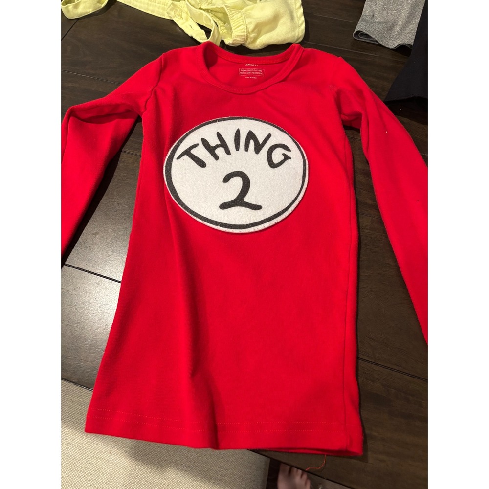 AVAUMA Kids Red Thing 2 Long Sleeve Pajama Top Dr Seuss Costume Shirt Size 6T